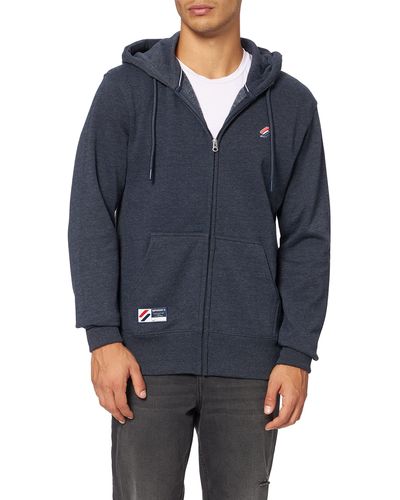 Superdry SDRY Code Essential Zip Hood Hooded Sweatshirt - Blau