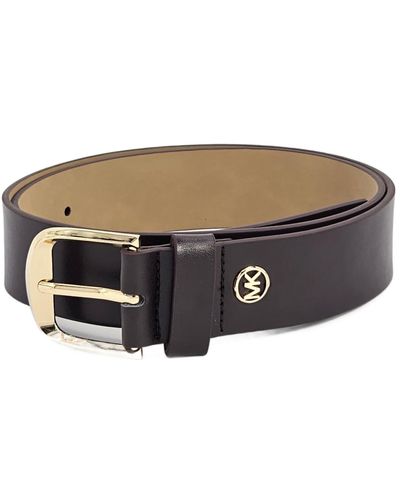 Michael Kors 556313c Brown With Gold Hardware 1.5 Inch Width Belt Size Medium - Black