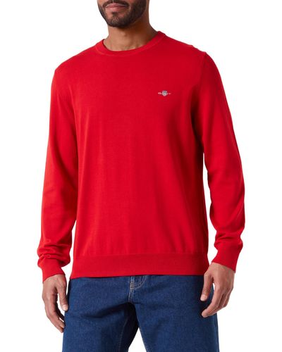 GANT Classic Cotton C-Neck Pullover - Rot