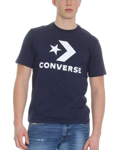 Converse T-Shirt Star Chevron Tee 10018568 467 Blau Navy