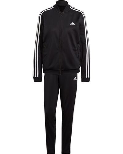 adidas Essentials Logo French Terry Tracksuit - Black