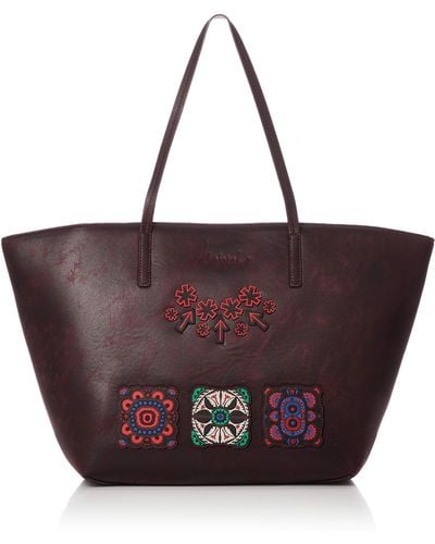 Desigual Bols Bold Sicilia Shopper Bag 32 Cm - Purple