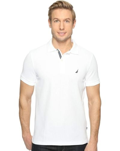 Nautica Slim Fit Short Sleeve Solid Polo Shirt - White