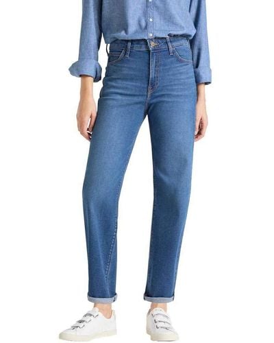 Lee Jeans Femme Wide Leg Straight Jeans - Blau