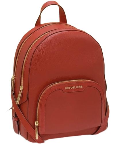 Michael Kors Jaycee Medium Pebbled Leather Backpack - Red