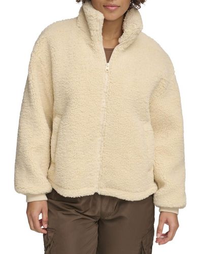 Levi's Sherpa Zip Up Teddy Jacket - Natural