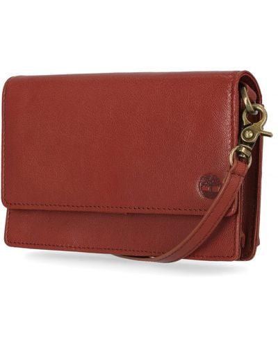 Timberland Rfid Leather Crossbody Bag Wallet Purse - Rood