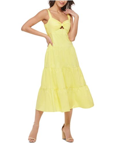 Guess Sleeveless Cotton Maxi Dress - Yellow