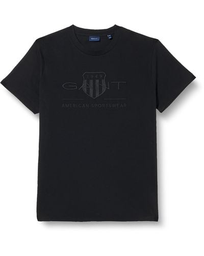 GANT REG Tonal Shield SS T-Shirt - Schwarz