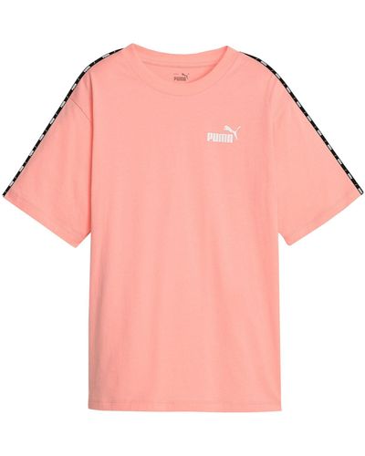 PUMA T-Shirt Kurzarmshirt Essentials Tape Tee - Pink