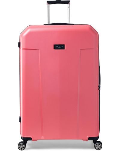 Ted Baker Flying Colours Hardside Trolley 4 Wheel Spinner TSA-Schloss Leichter Koffer - Pink