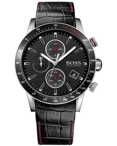 HUGO Boss Rafale Chronograph Black Leather Strap Watch 1513390