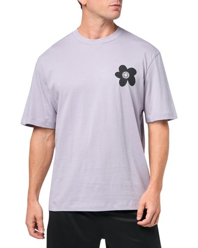 HUGO Printed Flower Cotton T-shirt - Grey