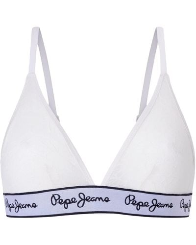 Pepe Jeans Mesh Bra A Soutien-Gorge - Blanc