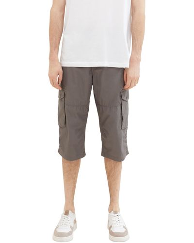 Tom Tailor Relaxed Fit Overknee Cargo Shorts - Grau