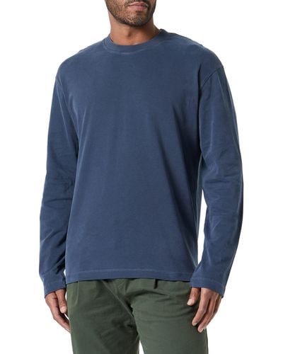 Marc O' Polo Shirt – Shirt – Regular T-Shirt mit Logo Print für Männer – Rundhalsausschnitt - Jersey Größe - Blau
