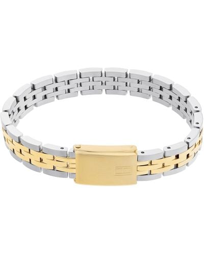 Tommy Hilfiger Jewelry Stainless Steel & Ionic Plated Thin Gold Steel Link Bracelet,color: Gold Plated - Metallic
