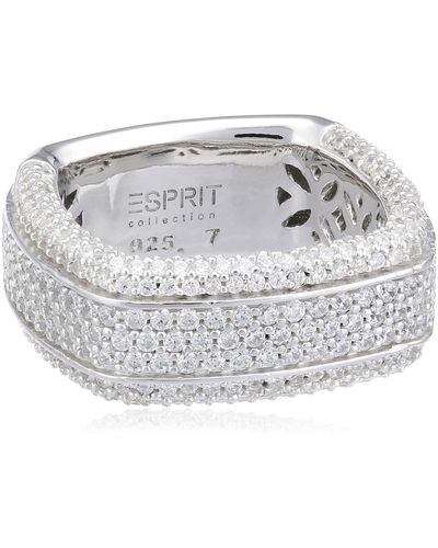 Esprit Ring 925 Sterling Silber rhodiniert Zirkonia Algea Glam Gr.57 - Mettallic