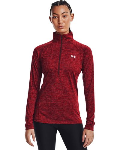 Under Armour Tech Twist 1⁄2 Zip Long-sleeve Pullover, - Red