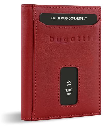Bugatti Secure Slim Mini Portafoglio in pelle - Rosso