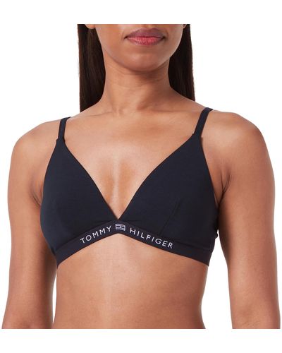 Tommy Hilfiger Mujer Parte Superior de Bikini de Triángulo - Azul