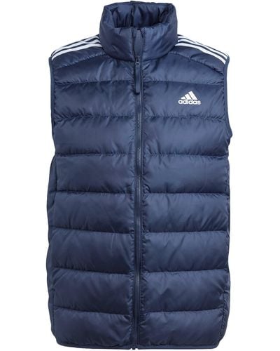 adidas Essentials 3-strepen Licht Donsvest Voor - Blauw