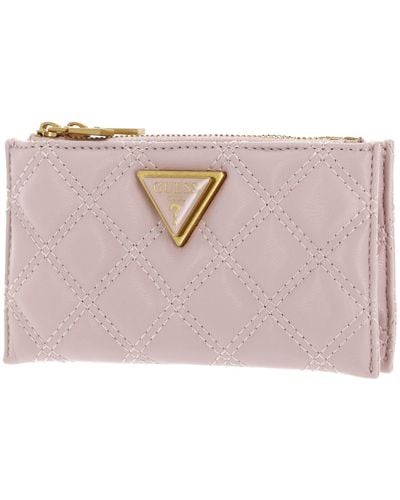 Guess Giully SLG Double Zip Coin Purse Light Rose - Nero