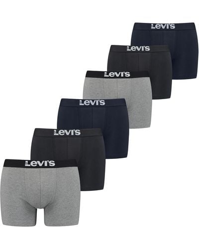 Levi's Lote de 6 bóxers lisos de algodón - Azul