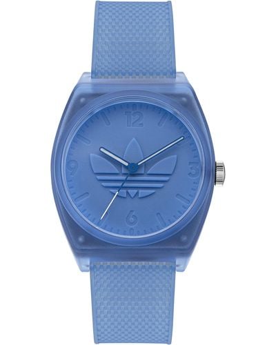 adidas Transparent Blue Resin Strap Watch