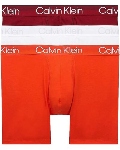 Calvin Klein 3er-Pack Boxershorts Boxer Brief 3 PK mit Stretch - Rot