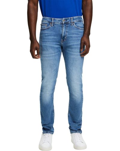 Esprit Schmale Jeans mit mittlerer Bundhöhe - Blau