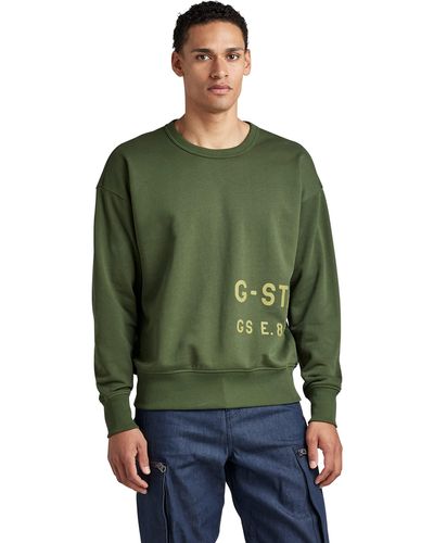 G-Star RAW Multi Graphic Oversized Sweater - Grün