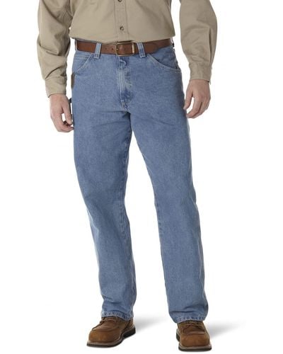 Wrangler Riggs Workwear Jeans da Uomo Ripstop Carpenter - Blu