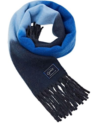 Esprit Schal aus Wollmix mit Farbverlauf - Blau