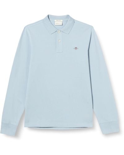 GANT Reg Shield Ls Pique Rugger Polo Shirt - Blue