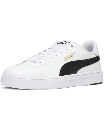 PUMA Womens Serve Pro Lite Lace Up Trainers Shoes Casual - White, White, 7 Uk