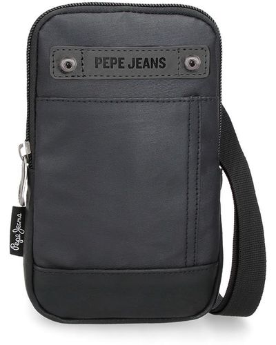 Pepe Jeans Hatfield Shoulder Bag Black 10.5 X 18 X 2 Cm Polyester - Grey
