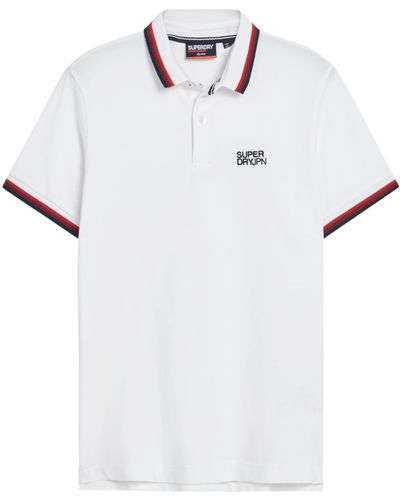 Superdry Sportswear Polohemd mit Randstreifen Brillant Weiß L