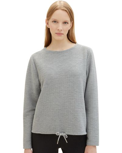 Tom Tailor Basic Sweatshirt mit Struktur - Grau