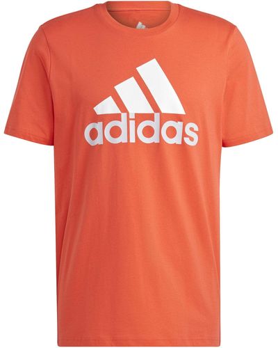 adidas Essentials Single Jersey Big Logo Tee T-Shirt - Orange