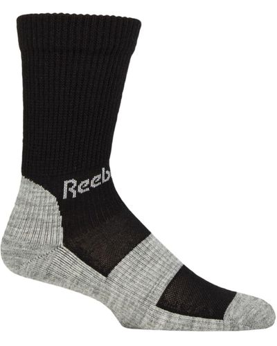 Reebok Unisex 'technical' Trekking Socks - Mens & Ladies,wool, Crew Length, Cushioned, Arch Support, Seamless Toes, Walking & - Black