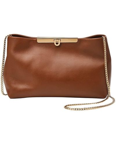 Fossil Zb1959631 Clutch Penrose Crinkle Look Patent Leather Bag in