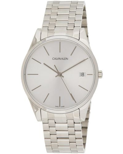 Calvin Klein Analog Quarz Smart Watch Armbanduhr mit Edelstahl Armband K4N21146 - Mettallic