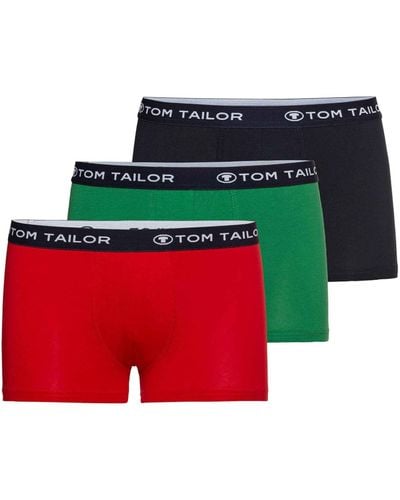 Tom Tailor Underwear Hip Pants 3er Pack 70162-6061 Retroshorts - Rot