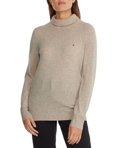 Tommy Hilfiger Wool Cashmere Roll Neck Pullover - Natur