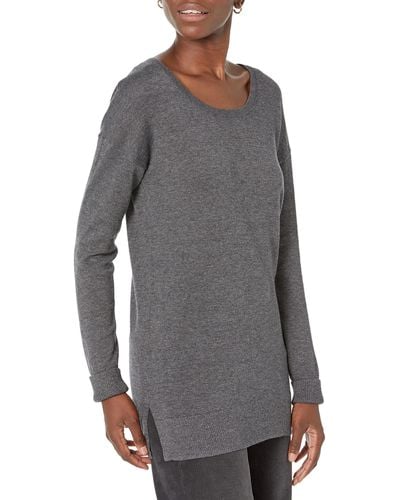 Amazon Essentials Lightweight Long-sleeve Scoop-neck Tunic Jumper - Grey