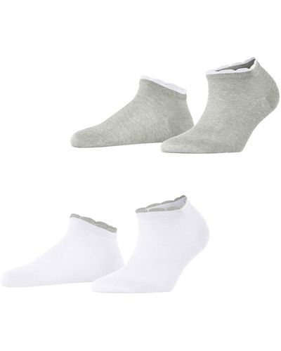 Esprit Sneakersocken Romantic 2-Pack W SN Viskose kurz einfarbig 2 Paar - Weiß
