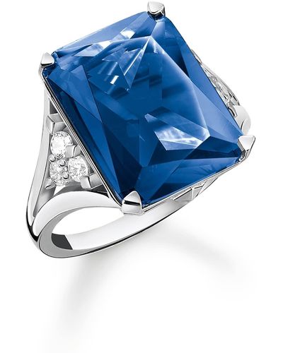 Thomas Sabo Ring blauer Stein silber 925 Sterlingsilber TR2339-166-1