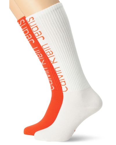 Calvin Klein Socks CKJ 2P Logo KNEEHIGH - Rot