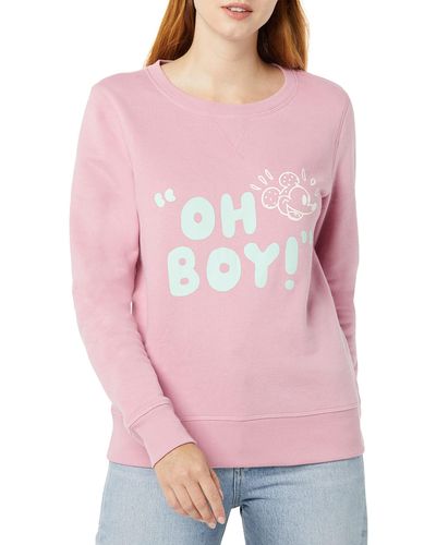 Amazon Essentials Disney | Marvel | Star Wars | Princess Fleece-Sweatshirts mit Rundhalsausschnitt - Pink